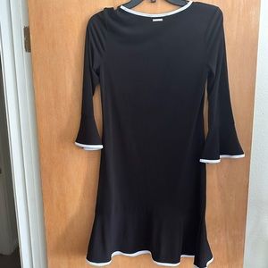 NWOT 3/4 Length Sleeve Size XS Black With White Trim Michael Kors Dress